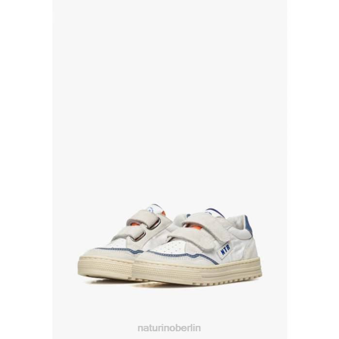 de Naturino Kinder Ariton vl. Sneakers aus Leder und Stoff Grau Blau 822X409