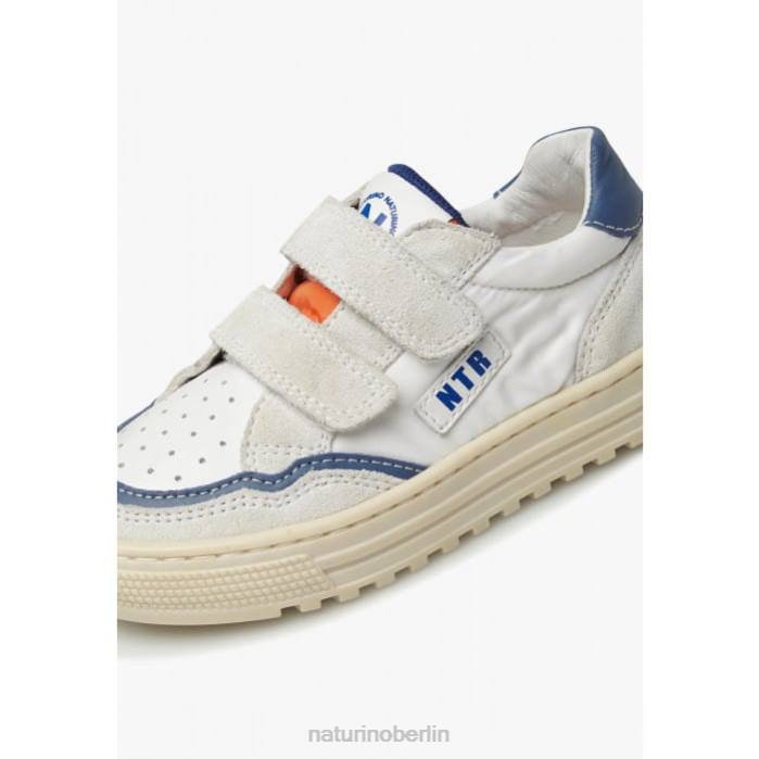 de Naturino Kinder Ariton vl. Sneakers aus Leder und Stoff Grau Blau 822X409