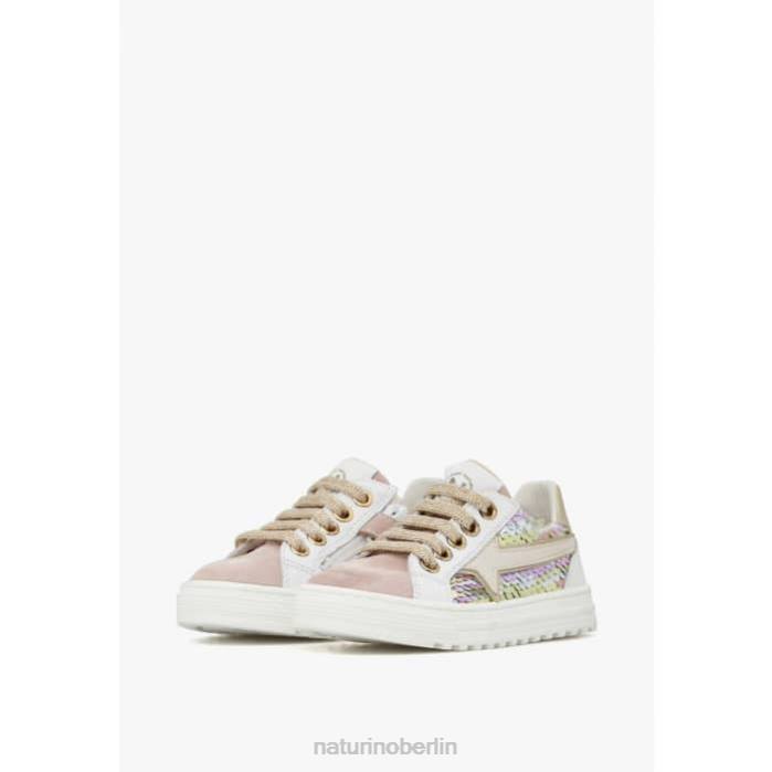 de Naturino Kinder Blitz-Reißverschluss. Sneakers aus Leder und Wildleder Puderrosa 822X383
