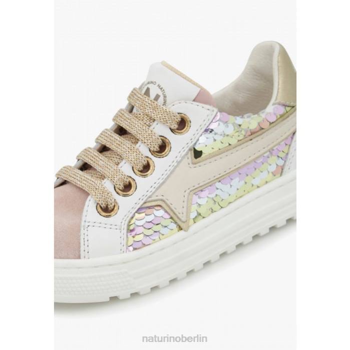 de Naturino Kinder Blitz-Reißverschluss. Sneakers aus Leder und Wildleder Puderrosa 822X383