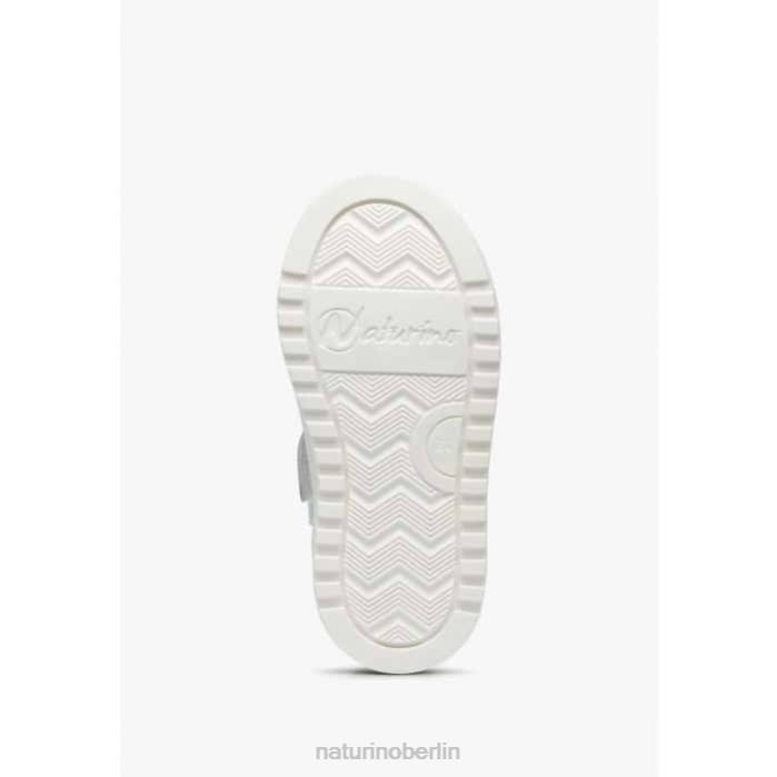 de Naturino Kinder Blitz-Reißverschluss. Sneakers aus Leder und Wildleder grau-fluogrün 822X387