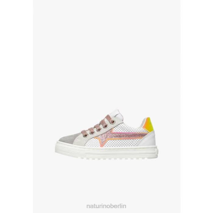 de Naturino Kinder Blitz-Reißverschluss. Sneakers aus Leder und Wildleder grau-rosa 822X423