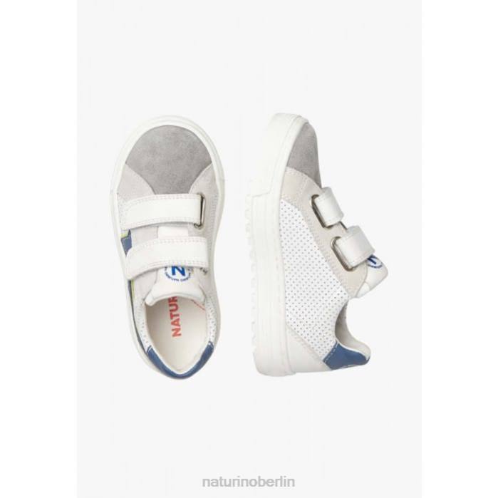 de Naturino Kinder Blitz vl. Sneakers aus Leder und Wildleder Grau Blau 822X390