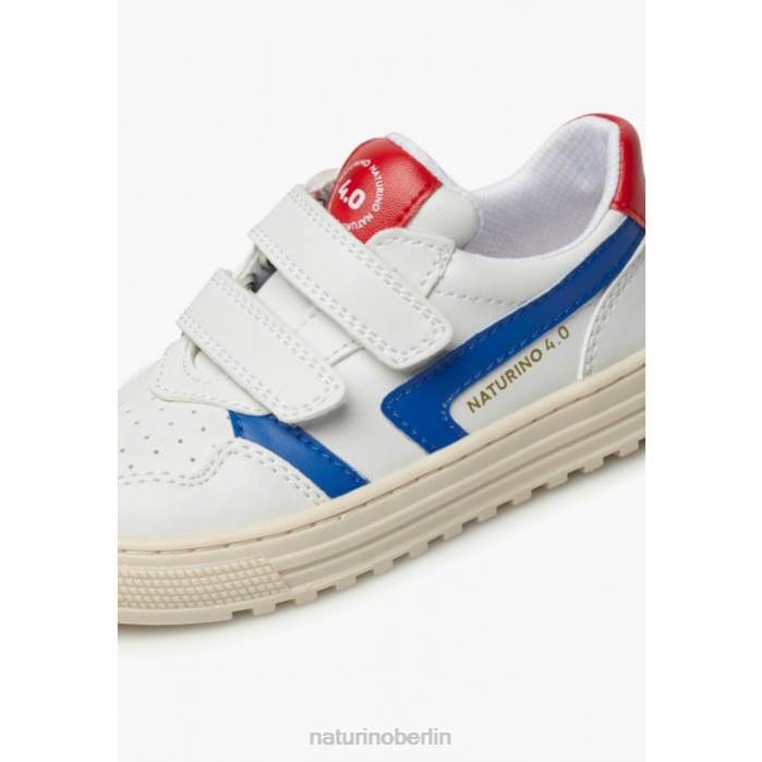 de Naturino Kinder Ceonia vl. Turnschuhe aus Kunstleder weiß-himmelblau 822X48