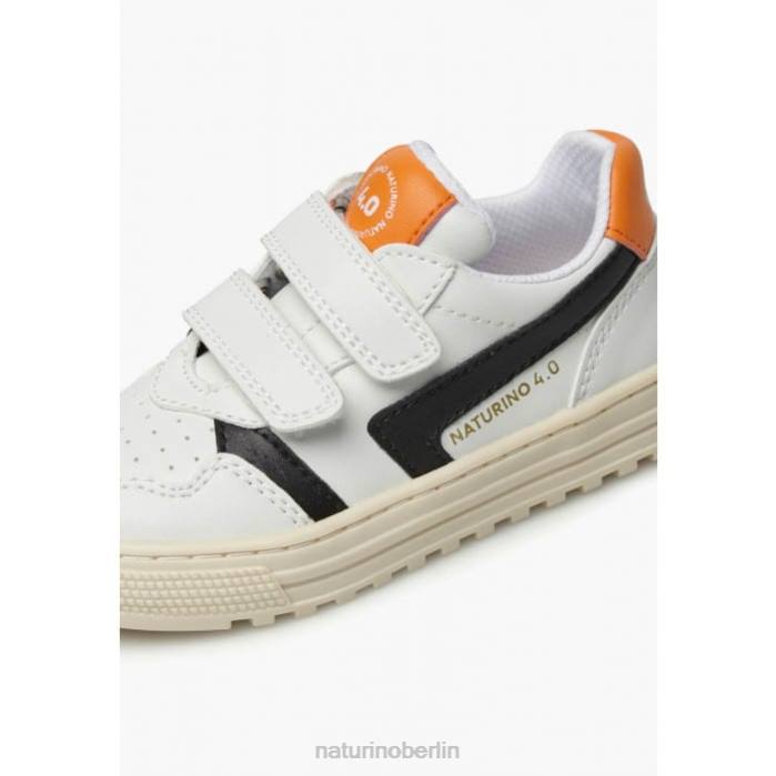 de Naturino Kinder Ceonia vl. Turnschuhe aus Kunstleder weiß schwarz 822X49