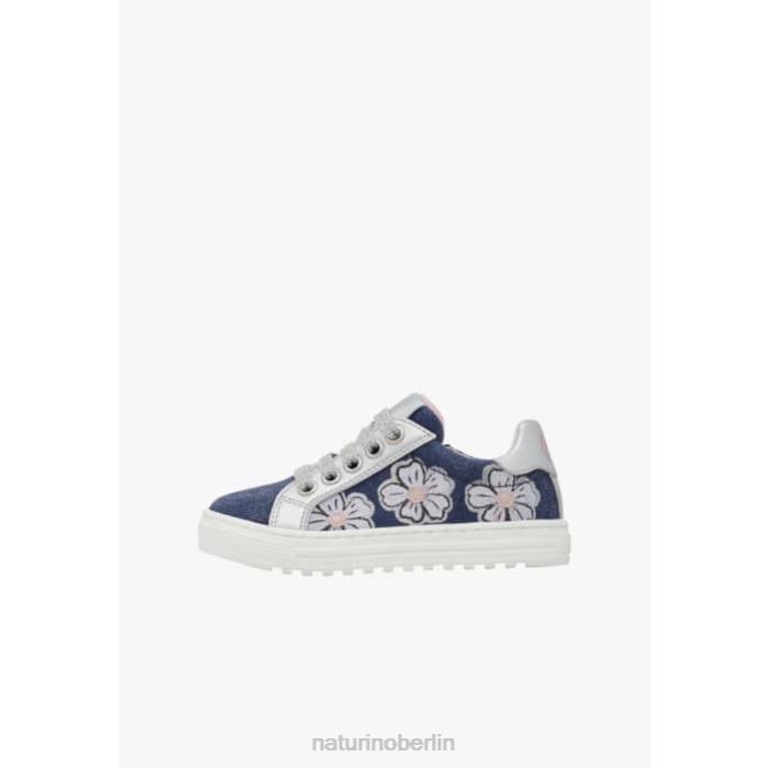 de Naturino Kinder Coris 2 Reißverschluss. Sneakers aus Leder und Stoff himmelblau-silber 822X402