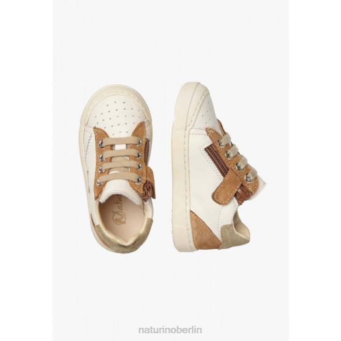 de Naturino Kinder Faluk-Reißverschluss Sneakers aus Leder und Wildleder cremebraun 822X424