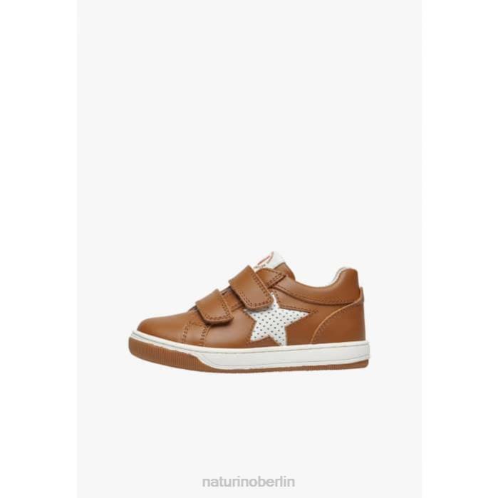 de Naturino Kinder Gedanken vl. perforierte Ledersneaker mit Stern Cognac 822X482