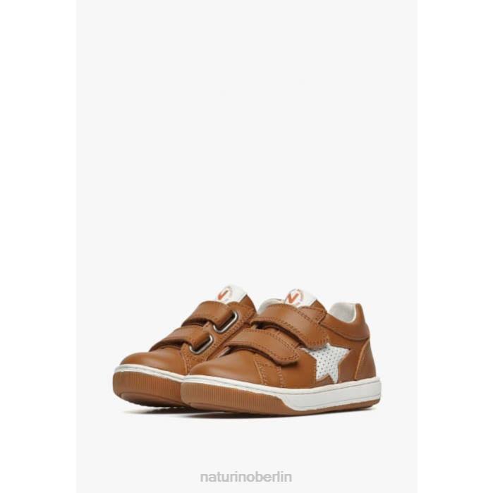 de Naturino Kinder Gedanken vl. perforierte Ledersneaker mit Stern Cognac 822X482