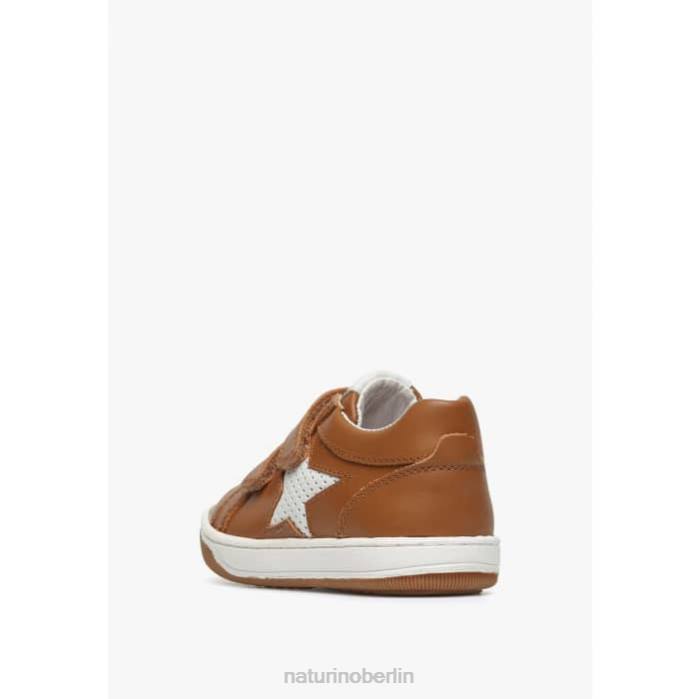 de Naturino Kinder Gedanken vl. perforierte Ledersneaker mit Stern Cognac 822X482