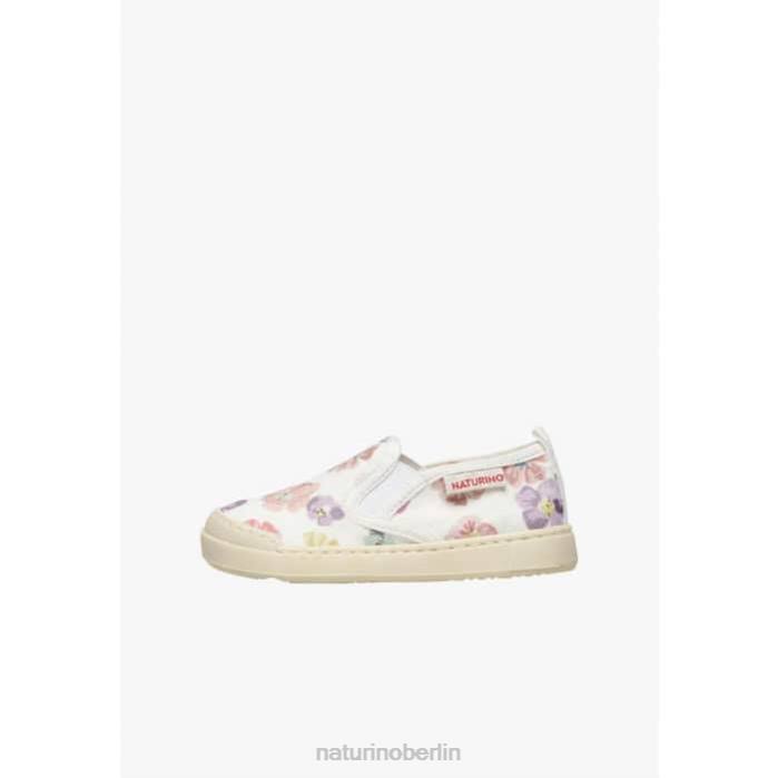 de Naturino Kinder Henntor Stoff-Sneaker weiß-rosa 822X388