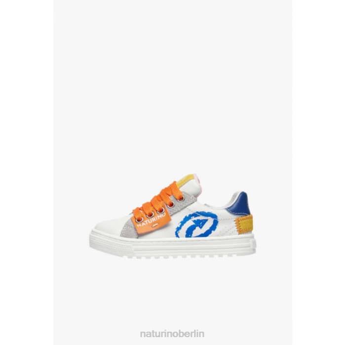 de Naturino Kinder Hess Arrow Reißverschluss. Sneakers aus Leder und Wildleder weiß-hellblau 822X473
