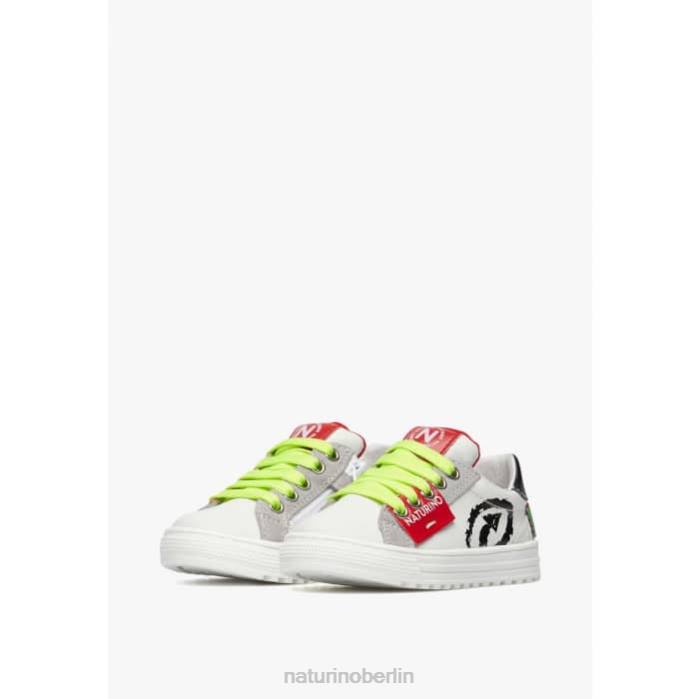 de Naturino Kinder Hess Arrow Reißverschluss. Sneakers aus Leder und Wildleder weiß schwarz 822X468