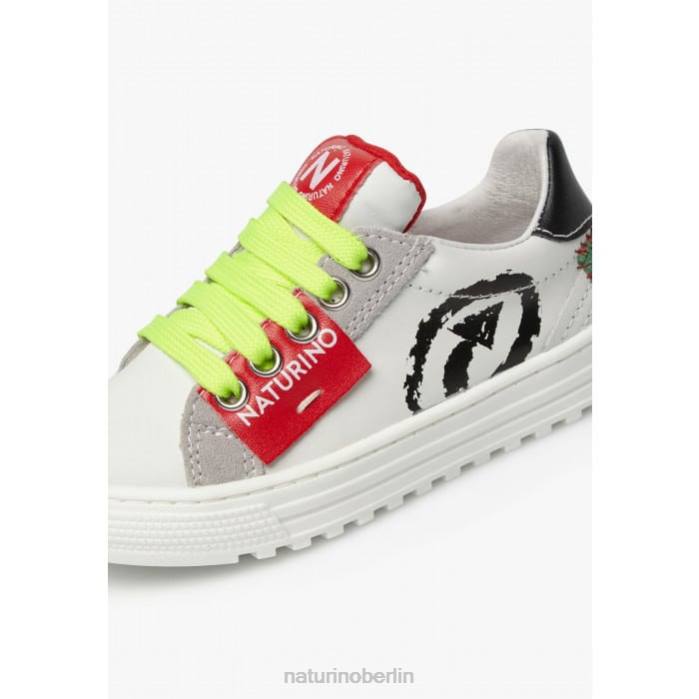 de Naturino Kinder Hess Arrow Reißverschluss. Sneakers aus Leder und Wildleder weiß schwarz 822X468
