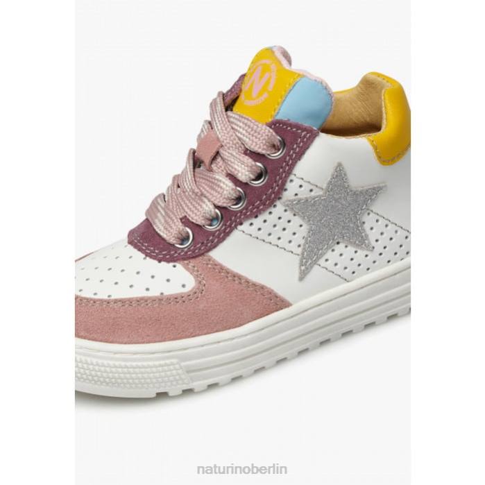 de Naturino Kinder Hess hoher Reißverschluss. Knöchelsneaker aus Leder rosa-weiß 822X522