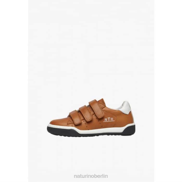 de Naturino Kinder Klippe vl Ledersneaker mit Klettverschluss Weiß-Cognac 822X518