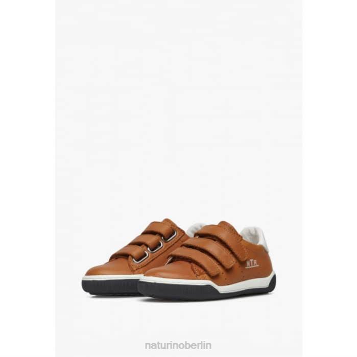 de Naturino Kinder Klippe vl Ledersneaker mit Klettverschluss Weiß-Cognac 822X518