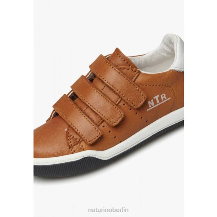 de Naturino Kinder Klippe vl Ledersneaker mit Klettverschluss Weiß-Cognac 822X518