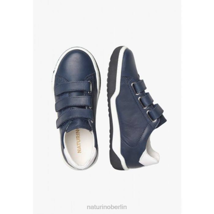 de Naturino Kinder Klippe vl Ledersneaker mit Klettverschluss weiß-marine 822X362