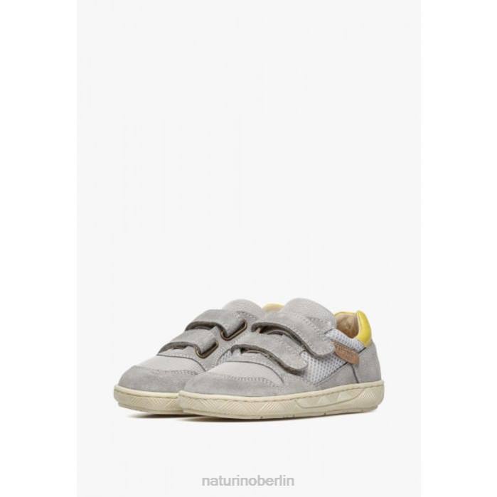 de Naturino Kinder Lilox vl Sneakers aus Wildleder und Stoff grau-gelb 822X478