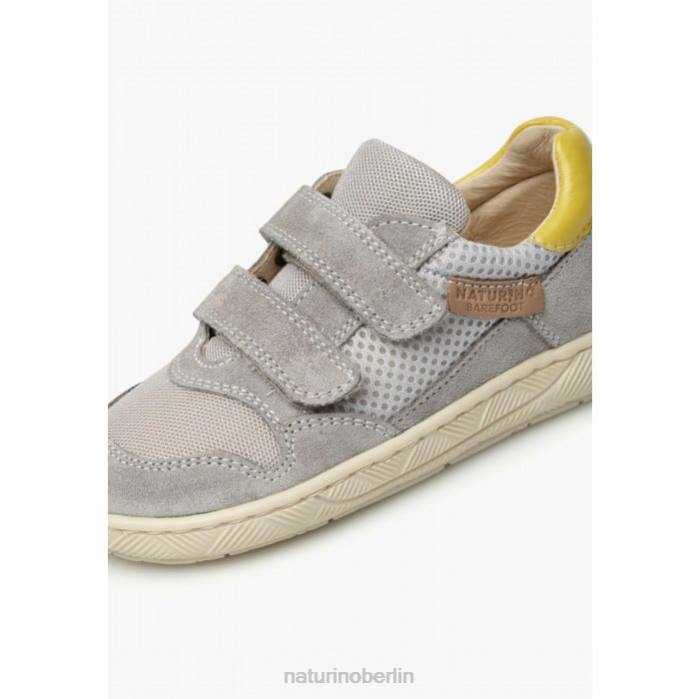 de Naturino Kinder Lilox vl Sneakers aus Wildleder und Stoff grau-gelb 822X478
