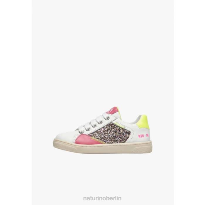 de Naturino Kinder Quar-Reißverschluss. Ledersneaker weiß-fuchsia 822X471