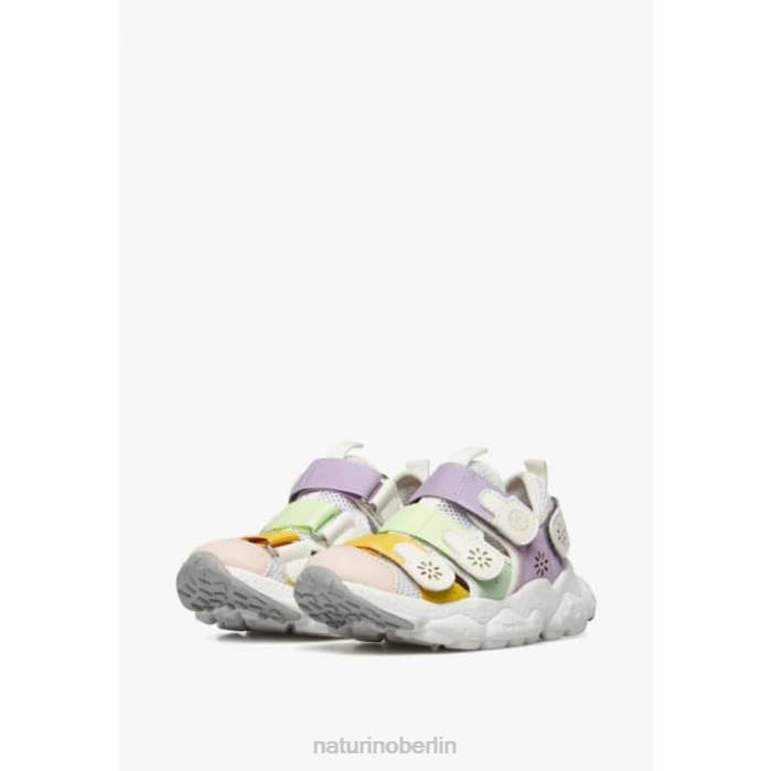 de Naturino Kinder Ray Junior vl. Turnschuhe aus Öko-Leder und Stoff rosa-grün 822X31