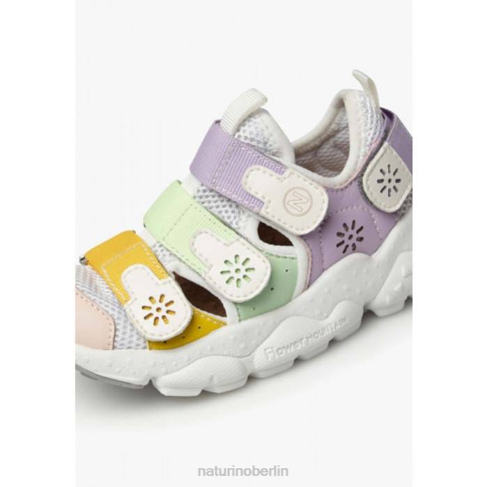 de Naturino Kinder Ray Junior vl. Turnschuhe aus Öko-Leder und Stoff rosa-grün 822X31