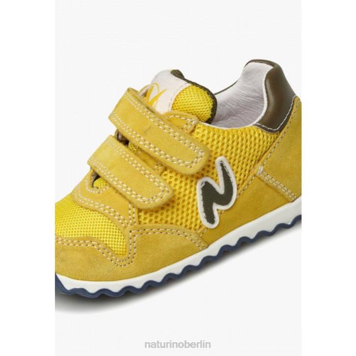 de Naturino Kinder Sammy 2 vl. Sneakers aus Leder und Stoff Gelb 822X381