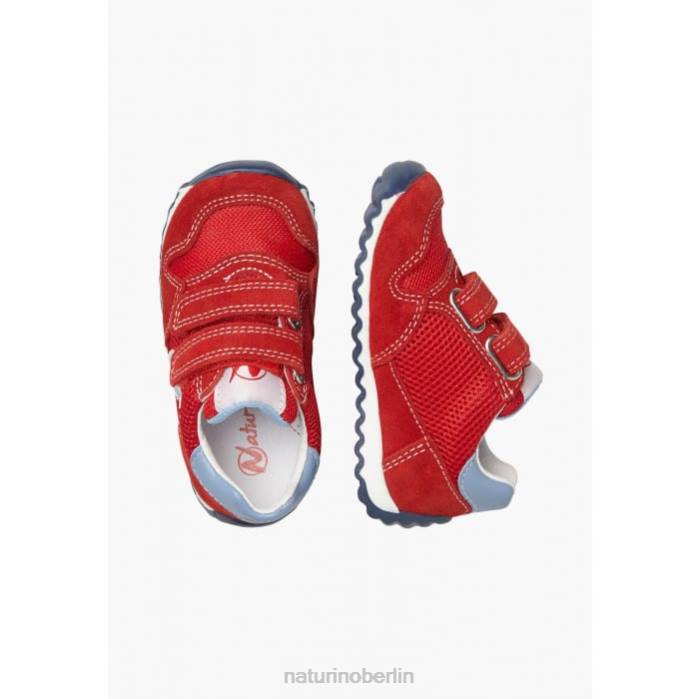 de Naturino Kinder Sammy 2 vl. Sneakers aus Leder und Stoff Rot 822X418