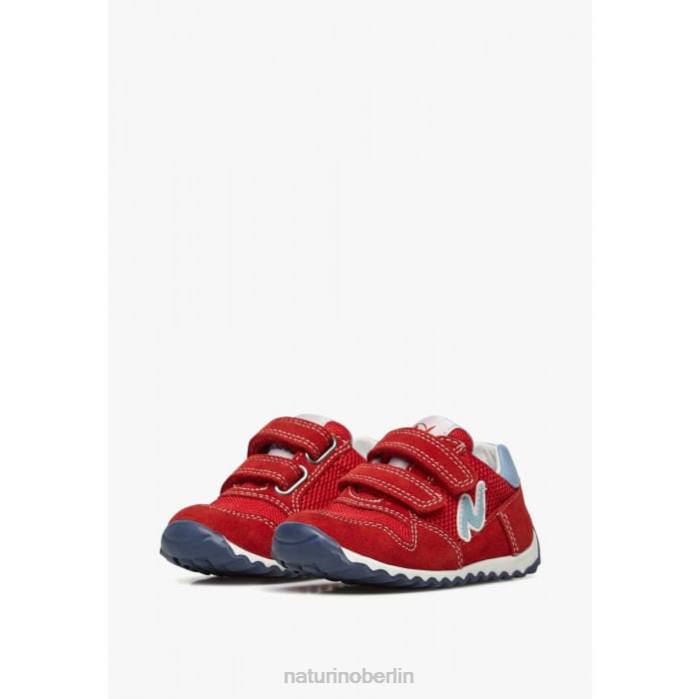 de Naturino Kinder Sammy 2 vl. Sneakers aus Leder und Stoff Rot 822X418