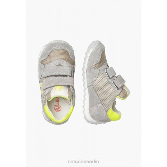 de Naturino Kinder Sammy 2 vl. Sneakers aus Leder und Stoff grau 822X454