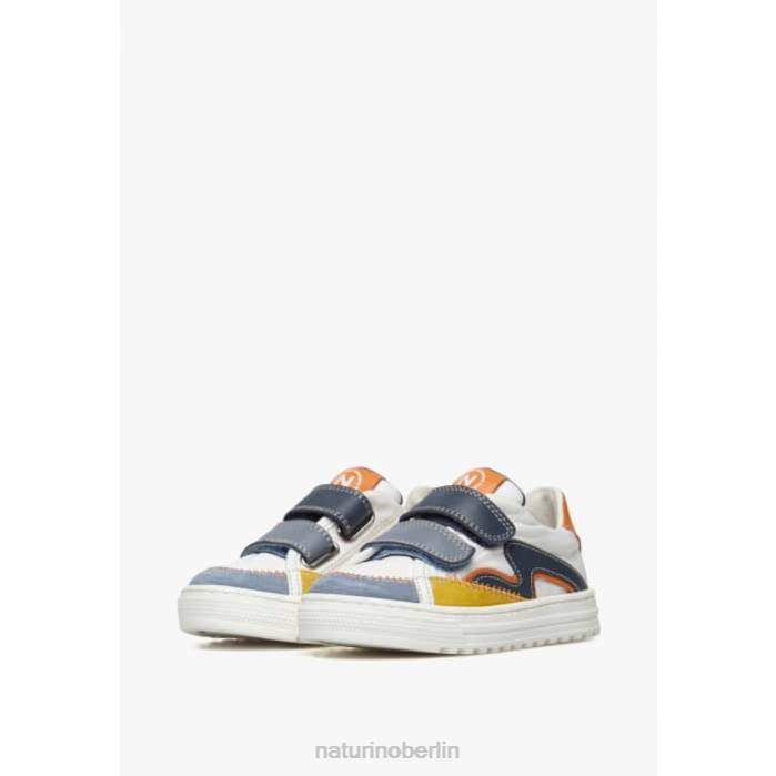 de Naturino Kinder Welle vl. Sneakers aus Leder und Stoff Blau Weiss 822X444