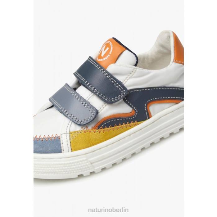 de Naturino Kinder Welle vl. Sneakers aus Leder und Stoff Blau Weiss 822X444