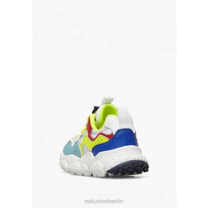 de Naturino Kinder Yamano 3 Junior. Sneakers aus Öko-Leder und technischem Stoff Türkis-Fluogelb 822X34