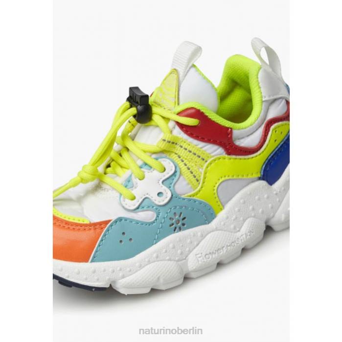 de Naturino Kinder Yamano 3 Junior. Sneakers aus Öko-Leder und technischem Stoff Türkis-Fluogelb 822X34