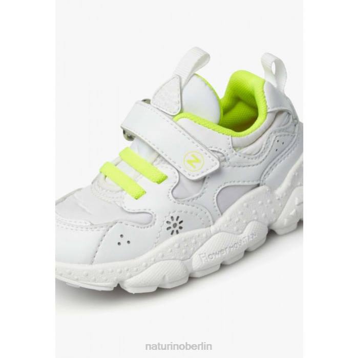 de Naturino Kinder Yamano 3 Vl Junior. Sneakers aus Kunstleder und technischem Stoff Weiß-Fluogelb 822X41