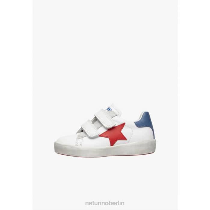 de Naturino Kinder annie vl Ledersneaker mit Sternaufnäher weiß Rot 822X369