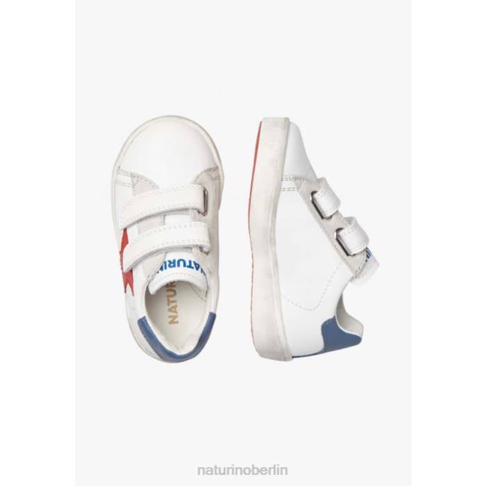 de Naturino Kinder annie vl Ledersneaker mit Sternaufnäher weiß Rot 822X369