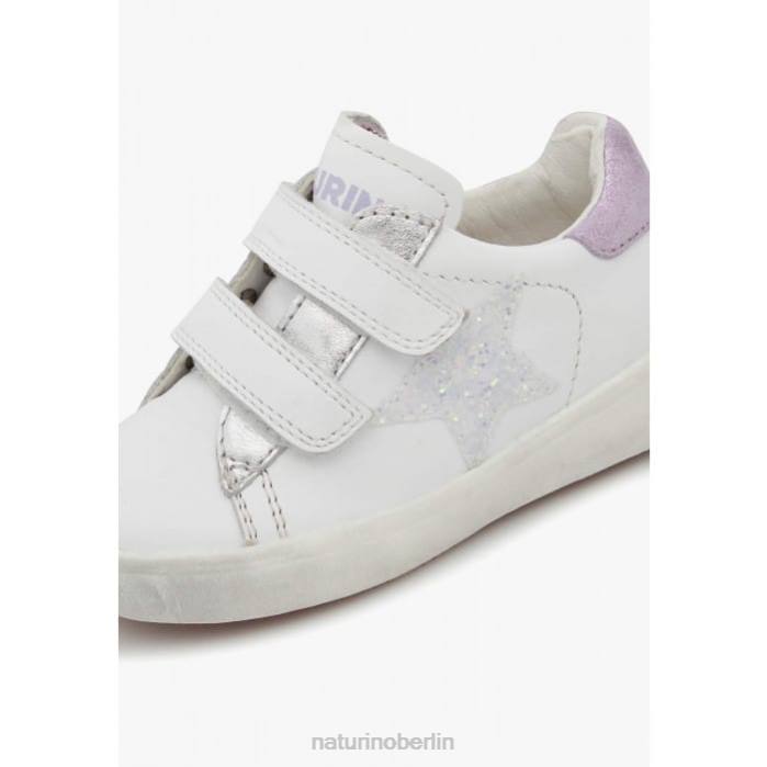 de Naturino Kinder annie vl Ledersneaker mit Sternaufnäher weiß-lila 822X385