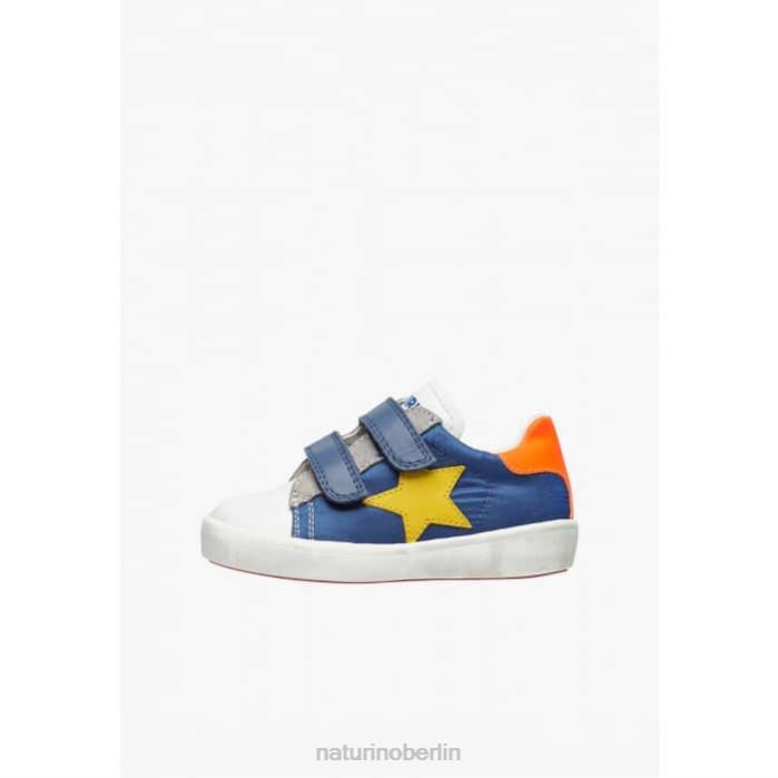 de Naturino Kinder annie vl Sneakers aus Leder und Stoff mit Sternaufnäher weiß Blau 822X430