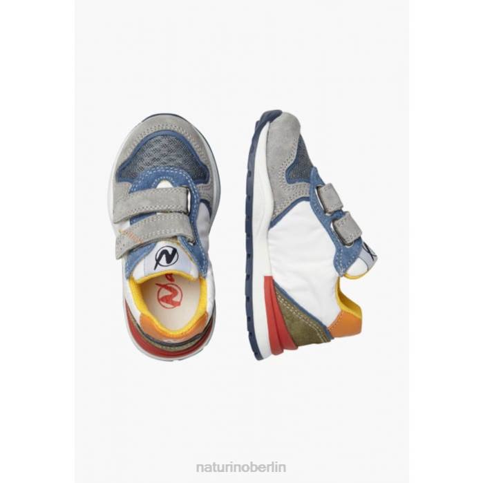 de Naturino Kinder argal vl Sneakers aus Wildleder und Stoff grau weiß 822X379