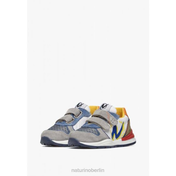 de Naturino Kinder argal vl Sneakers aus Wildleder und Stoff grau weiß 822X379