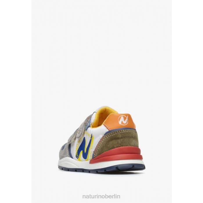 de Naturino Kinder argal vl Sneakers aus Wildleder und Stoff grau weiß 822X379