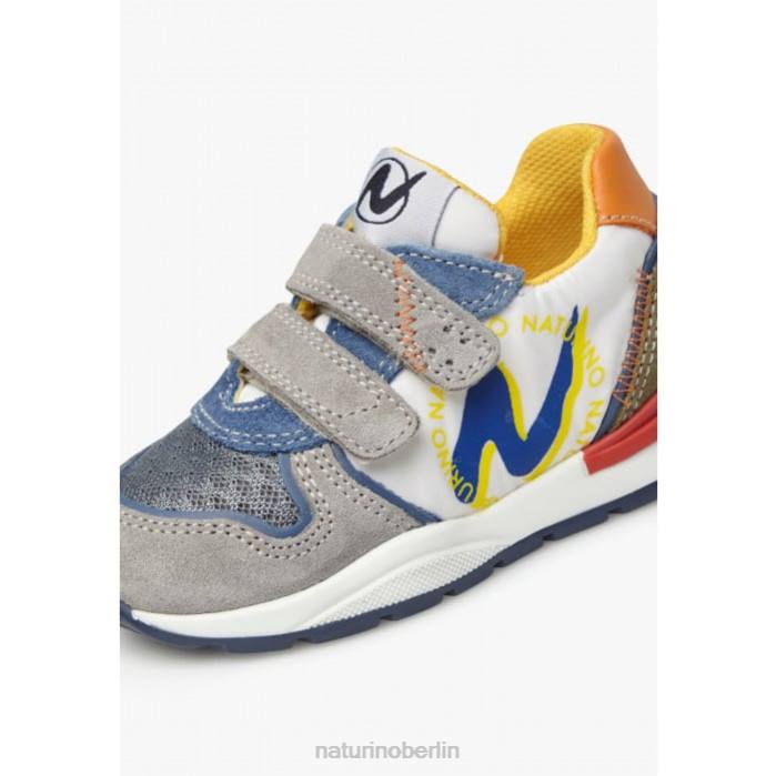 de Naturino Kinder argal vl Sneakers aus Wildleder und Stoff grau weiß 822X379