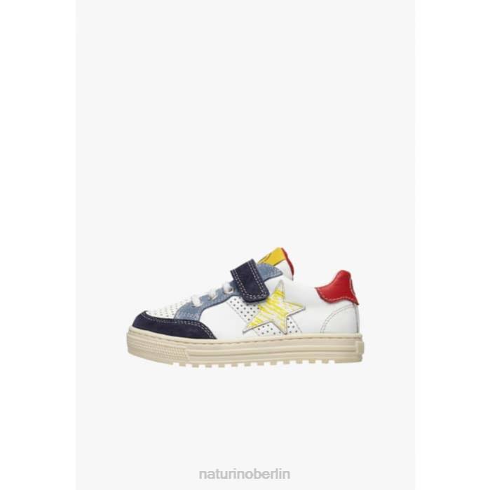 de Naturino Kinder auriel vl. Sneakers aus perforiertem Leder und Wildleder mit Stern weiß-marine 822X491