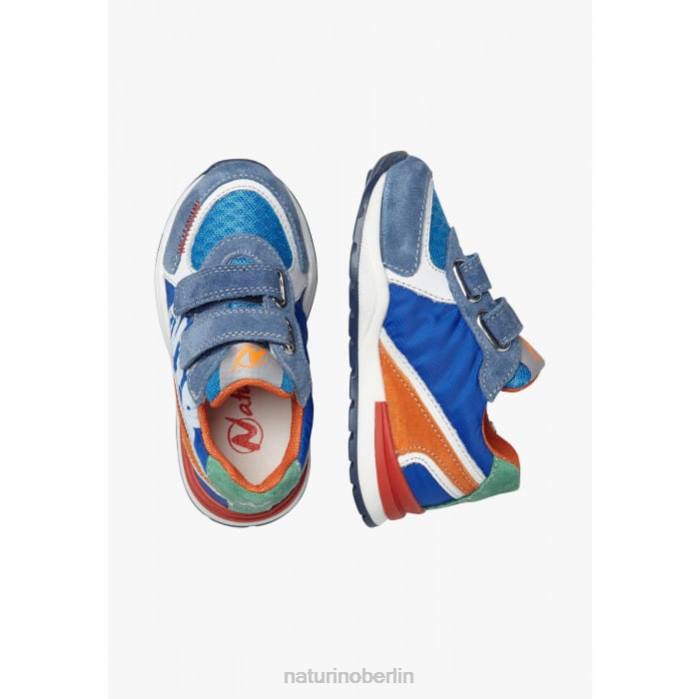 de Naturino Kinder bley vl Sneakers aus Wildleder und Stoff Blau Rot 822X470
