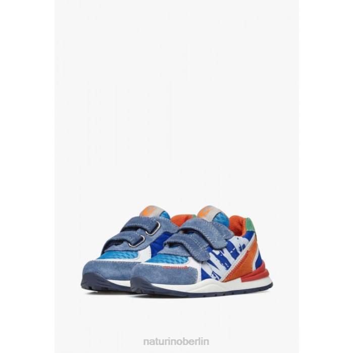 de Naturino Kinder bley vl Sneakers aus Wildleder und Stoff Blau Rot 822X470