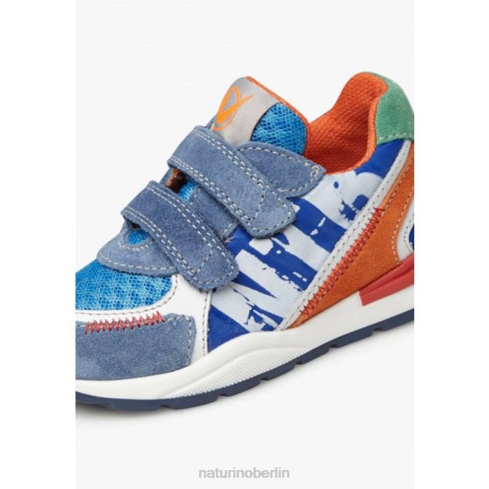 de Naturino Kinder bley vl Sneakers aus Wildleder und Stoff Blau Rot 822X470