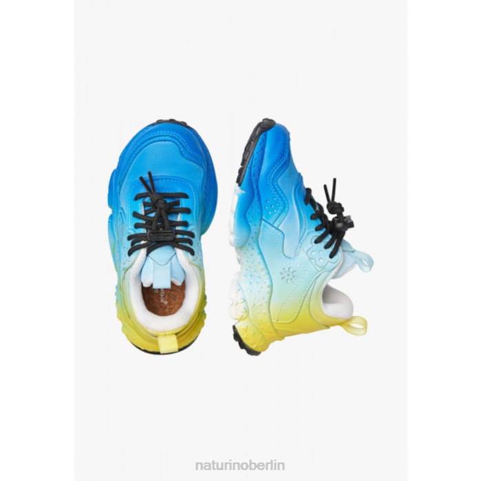 de Naturino Kinder doi junior. Turnschuhe aus Öko-Leder und Stoff blau-himmelblau 822X39